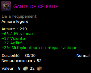 Gants de célérité