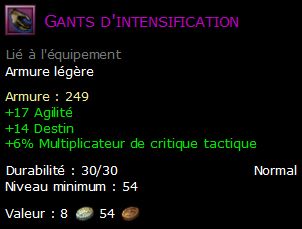 Gants d'intensification