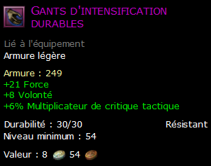 Gants d'intensification durables