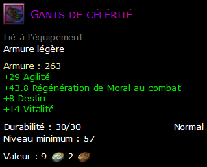 Gants de célérité