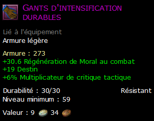 Gants d'intensification durables