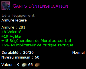 Gants d'intensification