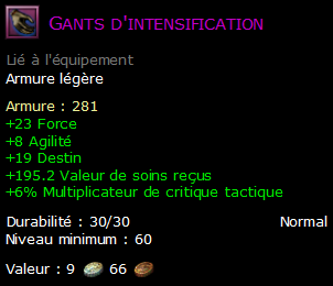 Gants d'intensification