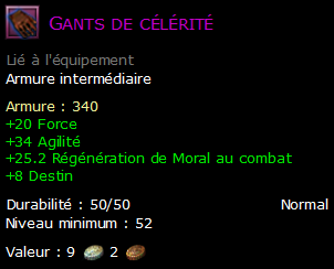 Gants de célérité