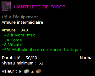 Gantelets de force