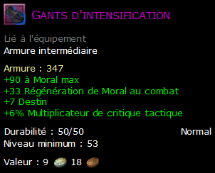 Gants d'intensification