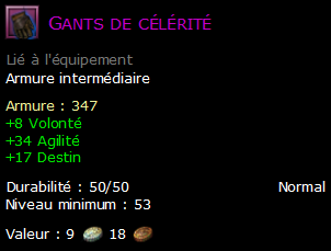 Gants de célérité