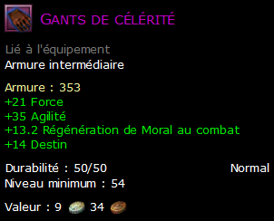 Gants de célérité