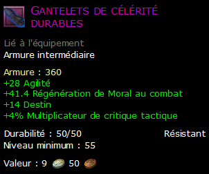 Gantelets de célérité durables