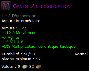 Gants d'intensification