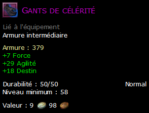 Gants de célérité