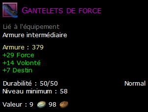 Gantelets de force