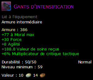 Gants d'intensification