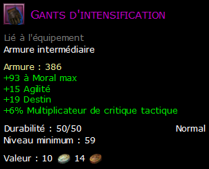 Gants d'intensification