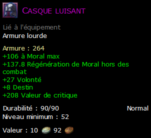 Casque luisant