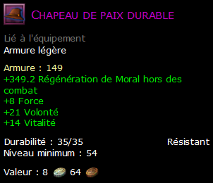 Chapeau de paix durable