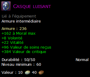 Casque luisant