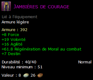 Jambières de courage