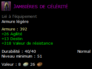 Jambières de célérité