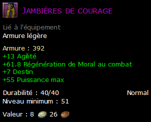 Jambières de courage