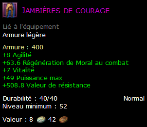 Jambières de courage