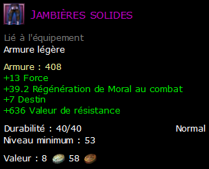 Jambières solides