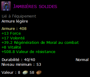 Jambières solides