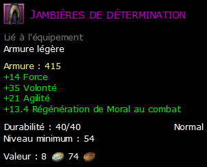 Jambières de détermination