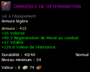 Jambières de détermination