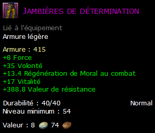 Jambières de détermination