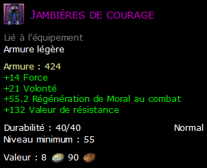 Jambières de courage