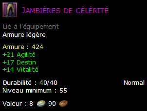 Jambières de célérité