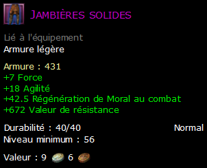 Jambières solides