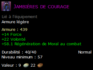 Jambières de courage