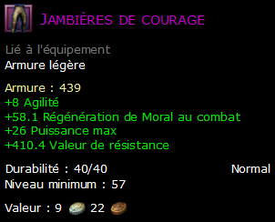 Jambières de courage