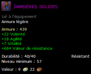 Jambières solides