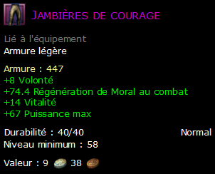 Jambières de courage