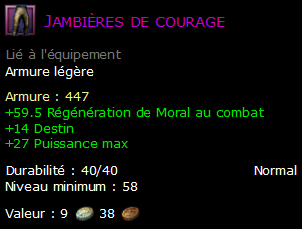 Jambières de courage