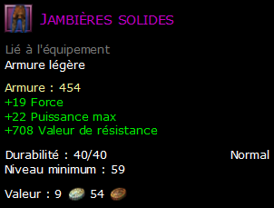 Jambières solides