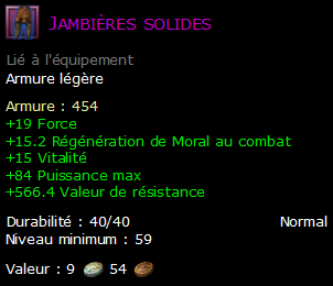 Jambières solides