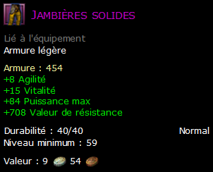 Jambières solides