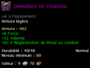 Jambières de courage