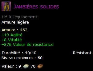 Jambières solides