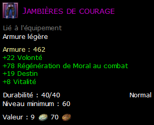 Jambières de courage