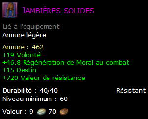 Jambières solides