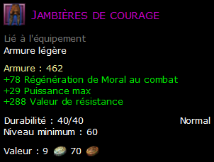 Jambières de courage