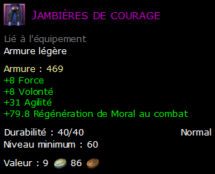 Jambières de courage