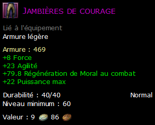 Jambières de courage