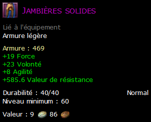 Jambières solides