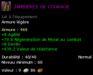 Jambières de courage